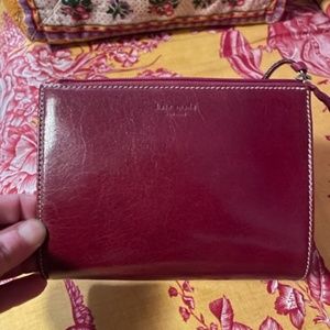 Kate Spade Leather Small Clutch - Dark Red/Burgundy